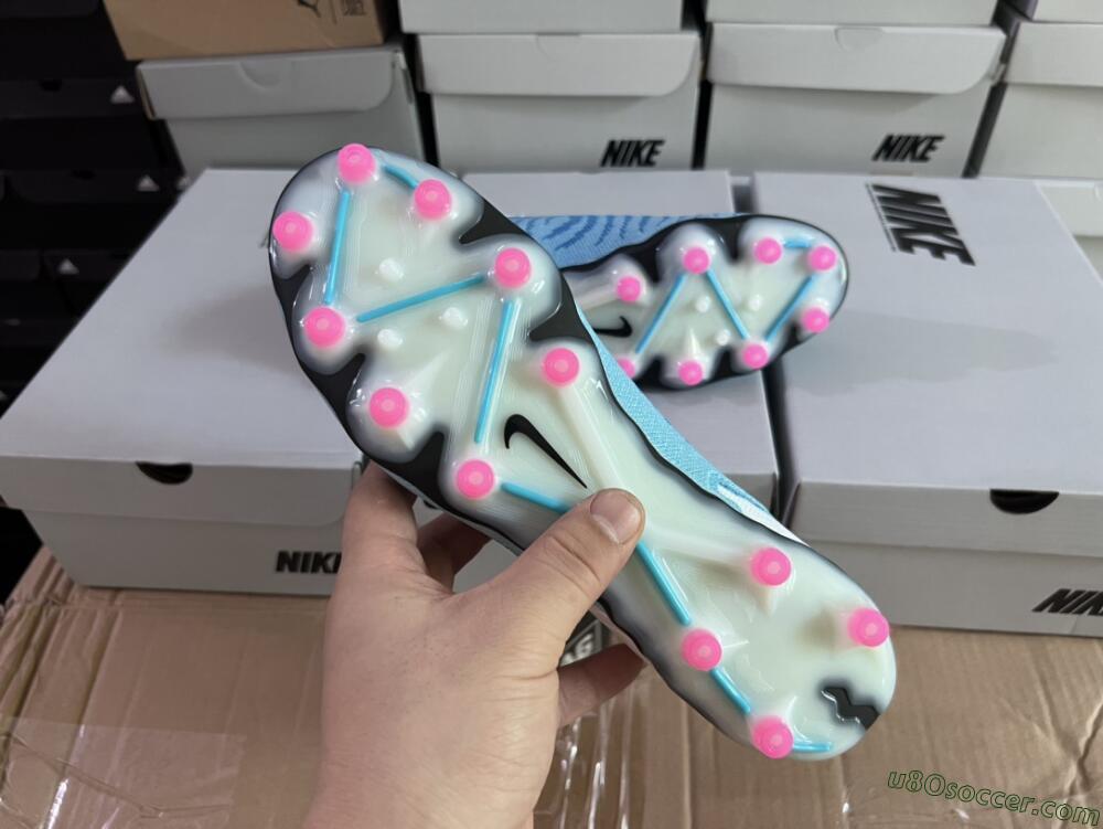 Nike Phantom GX Elite AG Artificial Grass Soccer Cleats - Blue/Pink/White