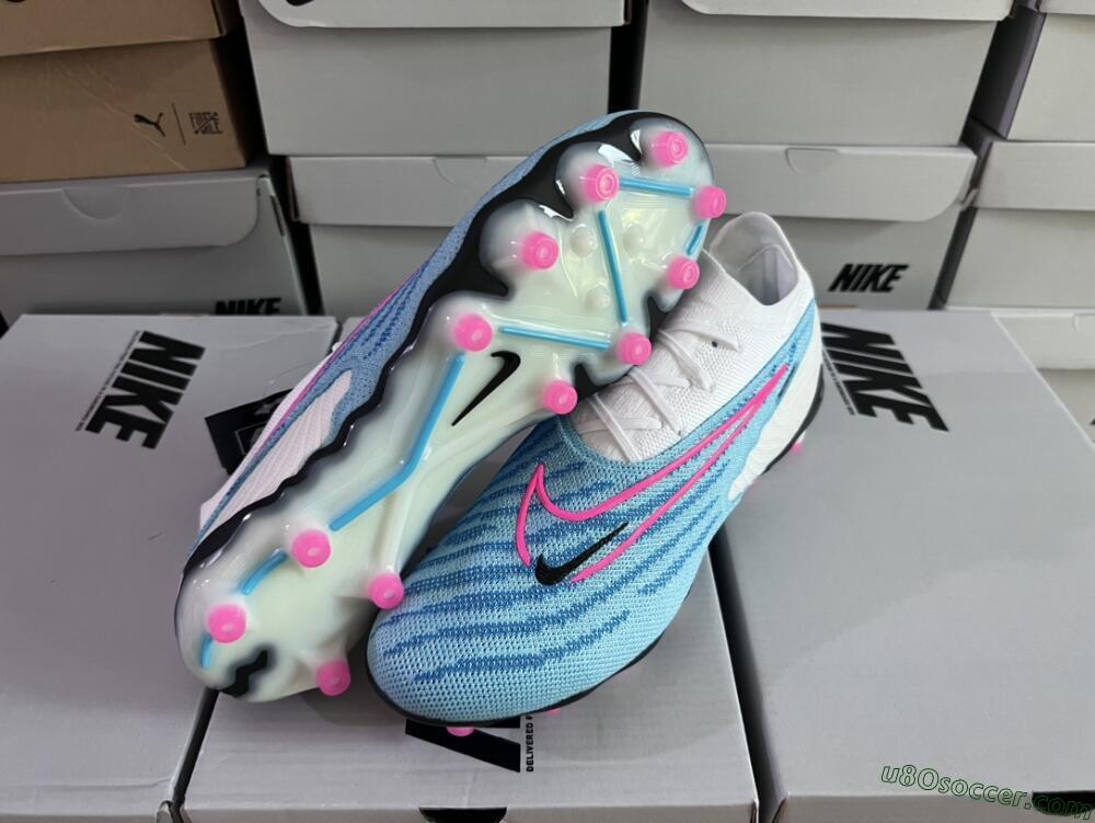 Nike Phantom GX Elite AG Artificial Grass Soccer Cleats - Blue/Pink/White