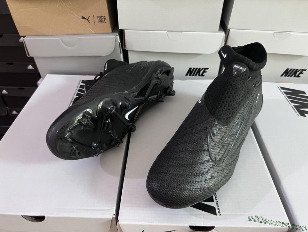 Nike Phantom GX Elite DF Link FG Firm Ground Soccer Cleats - Black/White/Black
