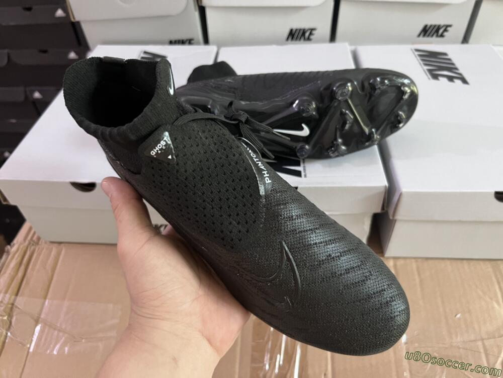 Nike Phantom GX Elite DF Link FG Firm Ground Soccer Cleats - Black/White/Black