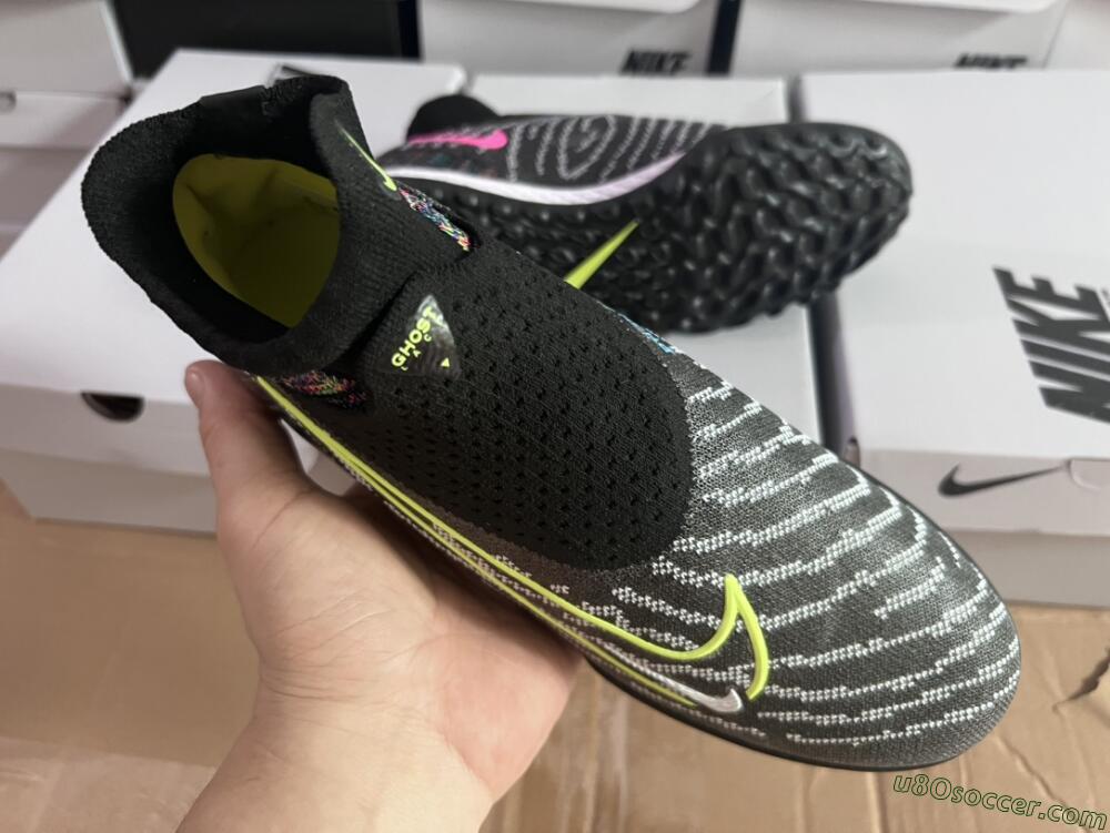 Nike Phantom GX Elite TF Artificial Turf Soccer Shoes - Grey/Green/Black/Rainbow