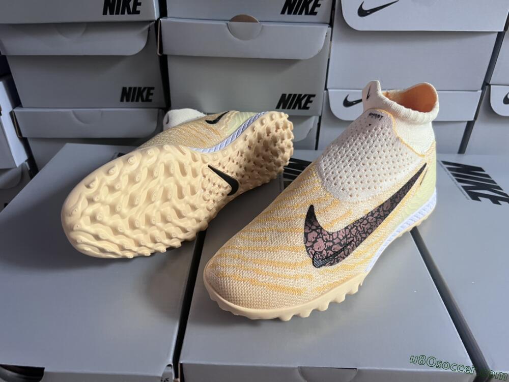 Nike Phantom GX Elite DF Link TF Artificial Turf Soccer Shoes - Yellow/Black/Brown
