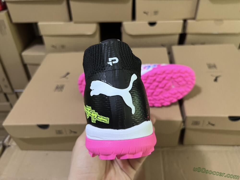 Puma Future X Powercat Tokyo Match TF Artificial Turf Soccer Shoes - White/Black/Pink/Yellow