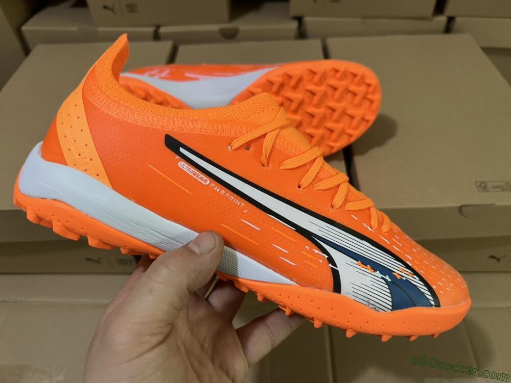 Puma Ultra Ultimate TF Artificial Turf Soccer Shoes - Orange/White/Blue