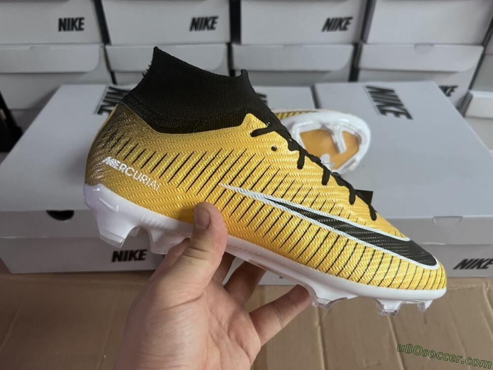 Nike Air Zoom Mercurial Superfly 9 Elite FG Firm Ground Soccer Cleats - Yellow/Black/White