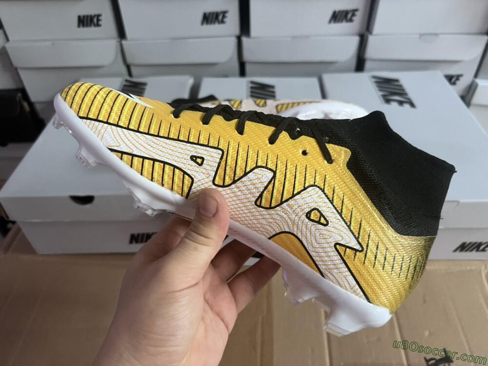 Nike Air Zoom Mercurial Superfly 9 Elite FG Firm Ground Soccer Cleats - Yellow/Black/White