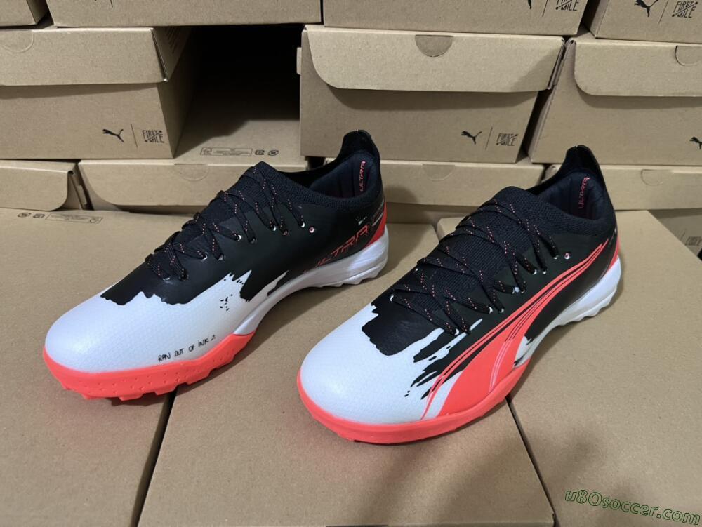 Puma Ultra Ultimate TF Artificial Turf Soccer Shoes - Black/Grey/Red
