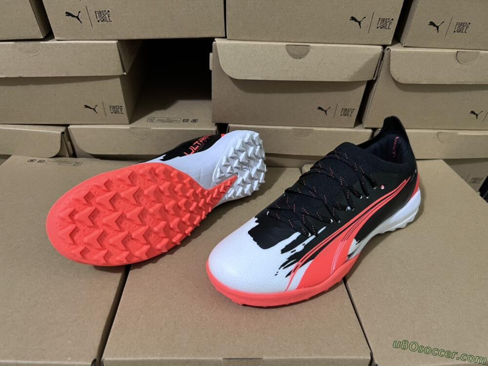 Puma Ultra Ultimate TF Artificial Turf Soccer Shoes - Black/Grey/Red
