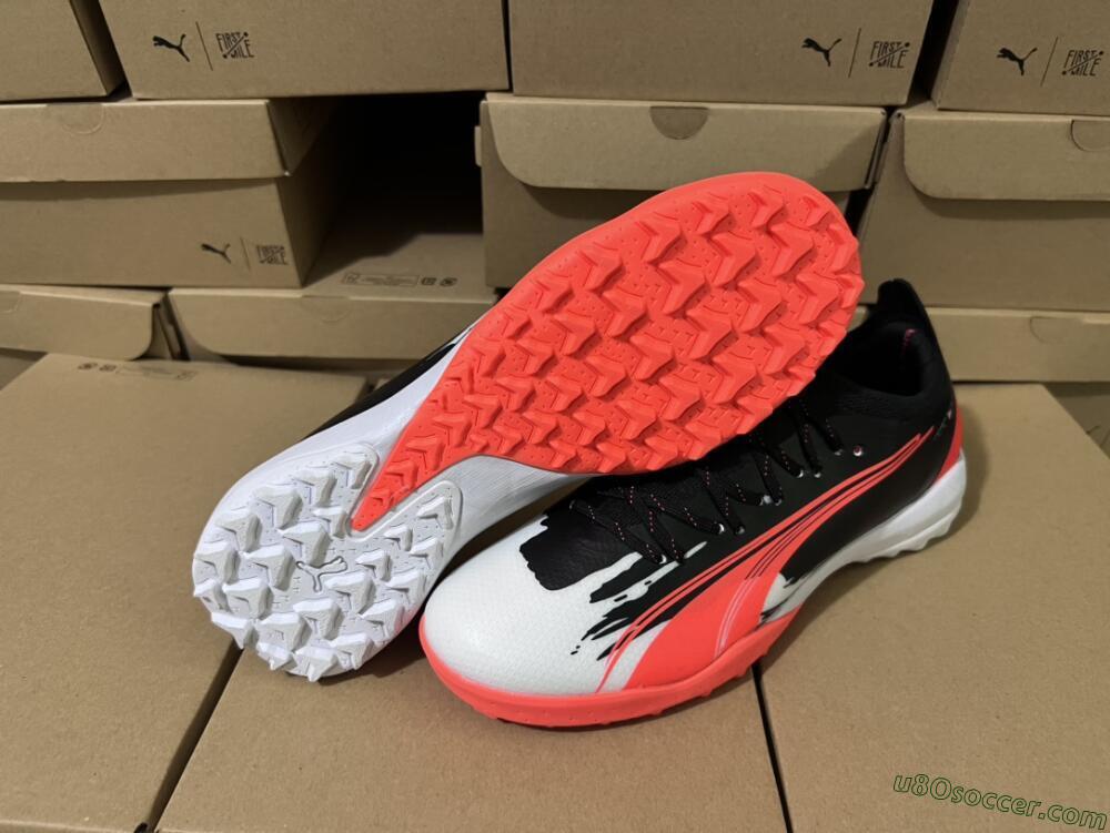 Puma Ultra Ultimate TF Artificial Turf Soccer Shoes - Black/Grey/Red