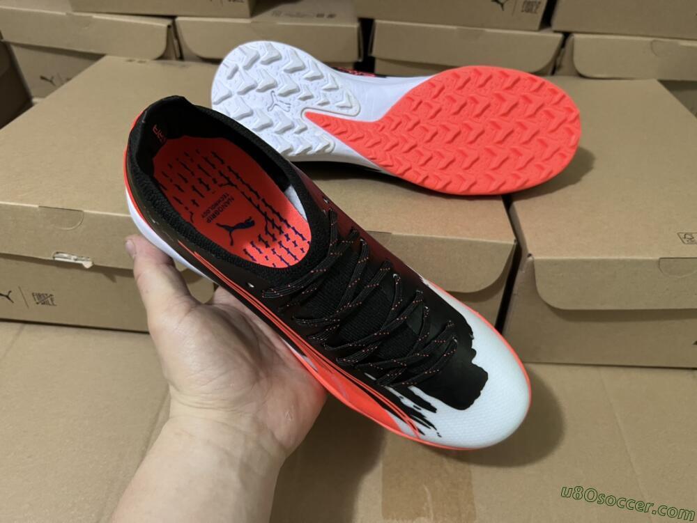 Puma Ultra Ultimate TF Artificial Turf Soccer Shoes - Black/Grey/Red