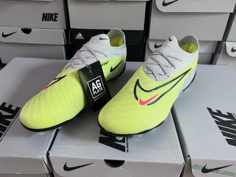 Nike Phantom GX Elite AG Artificial Grass Soccer Cleats - Grey/Yellow/Black