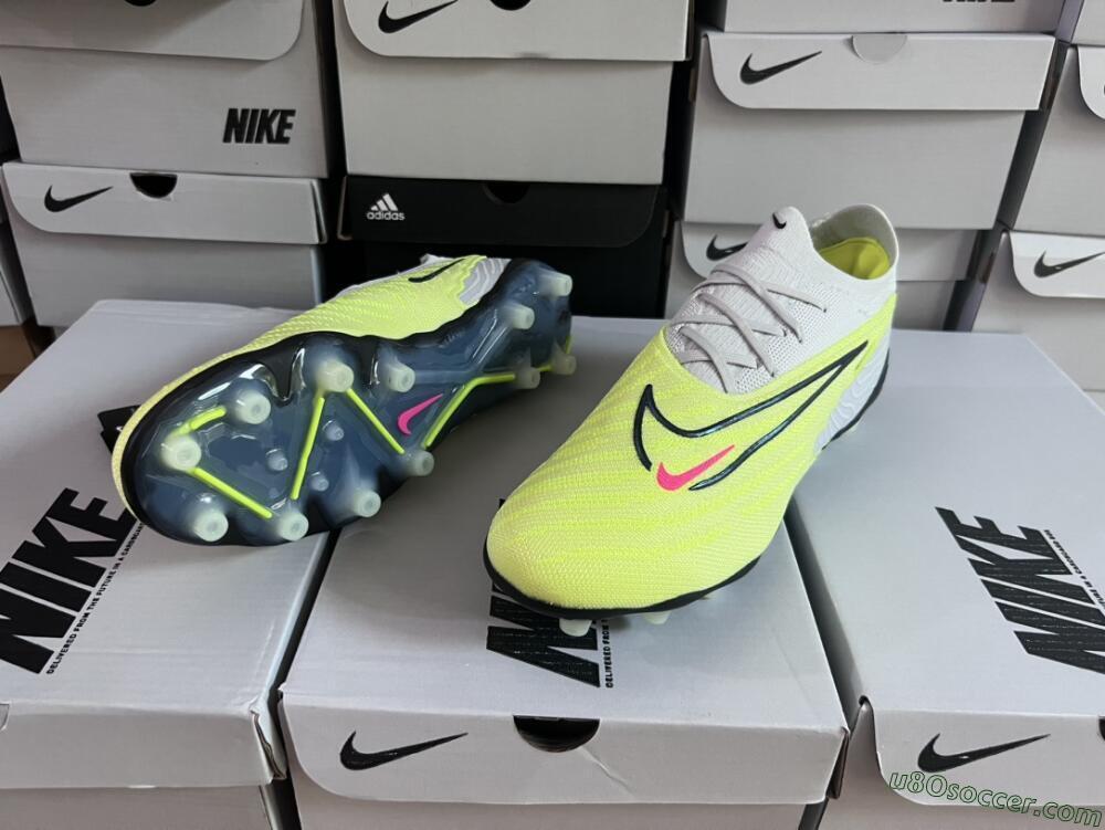 Nike Phantom GX Elite AG Artificial Grass Soccer Cleats - Grey/Yellow/Black