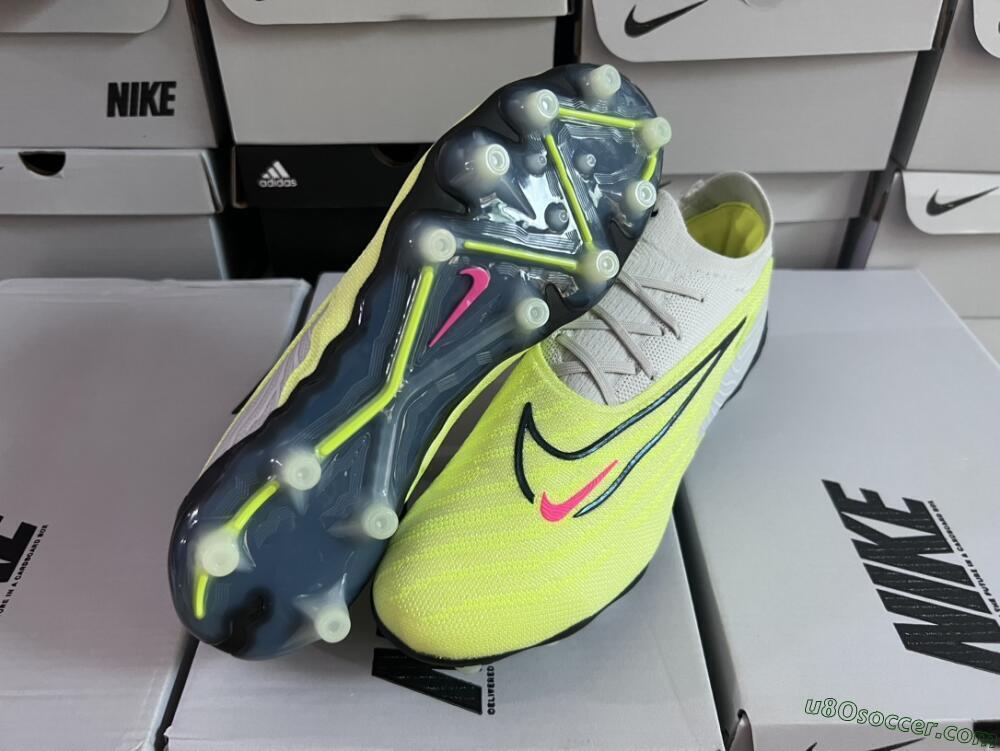 Nike Phantom GX Elite AG Artificial Grass Soccer Cleats - Grey/Yellow/Black