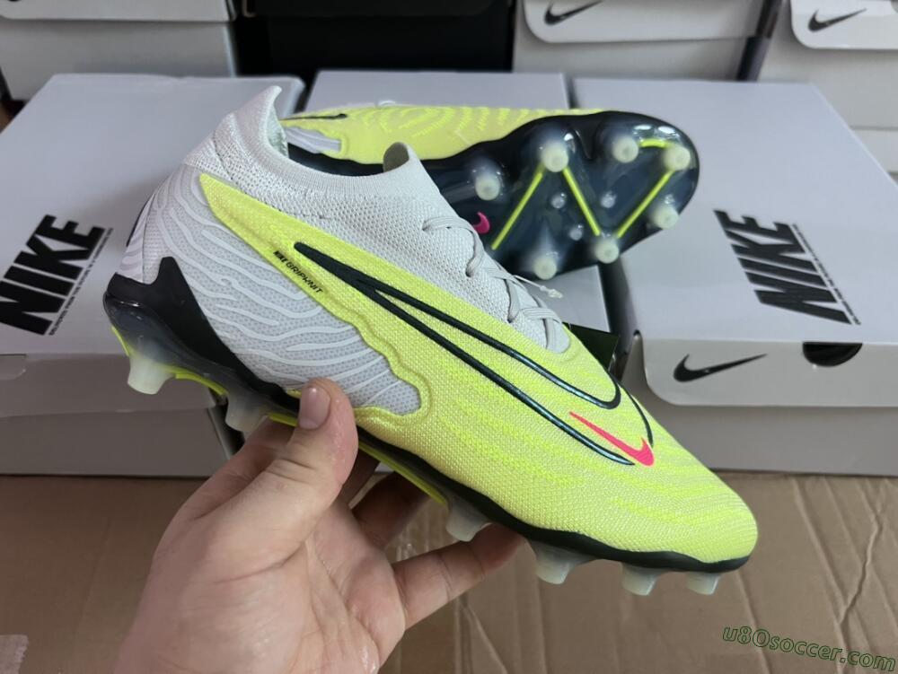 Nike Phantom GX Elite AG Artificial Grass Soccer Cleats - Grey/Yellow/Black
