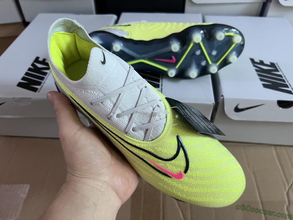 Nike Phantom GX Elite AG Artificial Grass Soccer Cleats - Grey/Yellow/Black