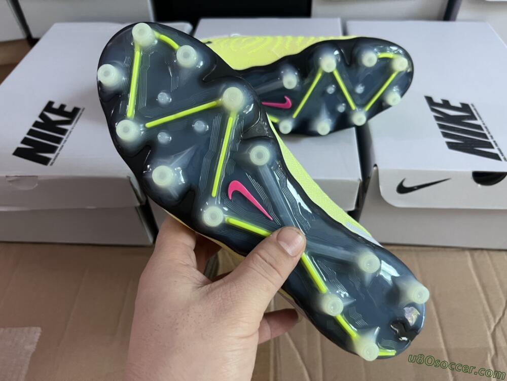 Nike Phantom GX Elite AG Artificial Grass Soccer Cleats - Grey/Yellow/Black