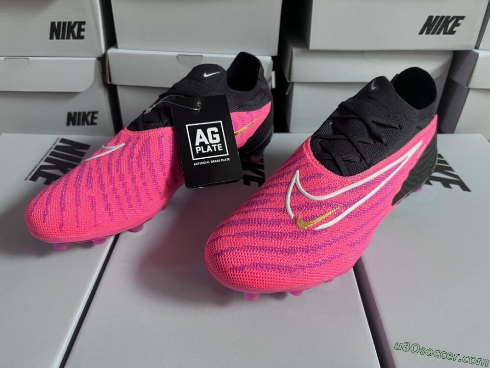 Nike Phantom GX Elite AG Artificial Grass Soccer Cleats - Pink/White/Black