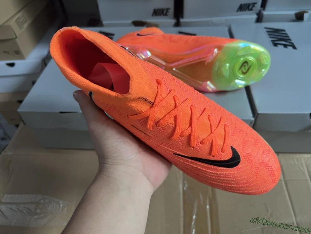 Premium FG Firm Ground Soccer Cleats | Vibrant Orange, Black