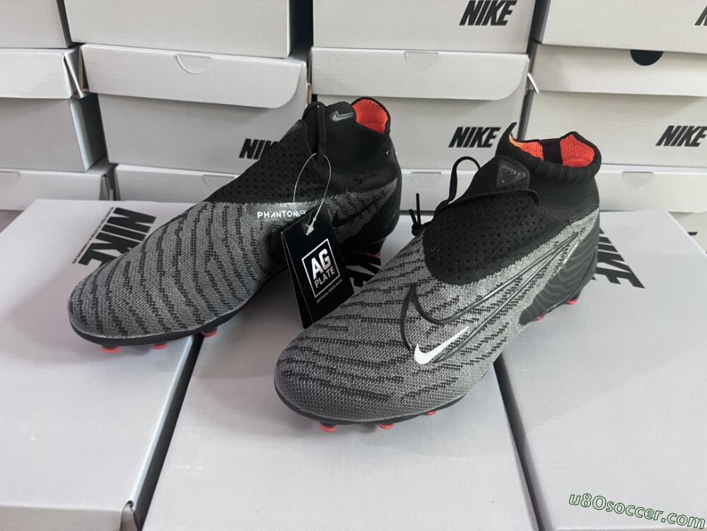 Nike Phantom GX Elite DF AG Artificial Grass Soccer Cleats - Black/Grey/White