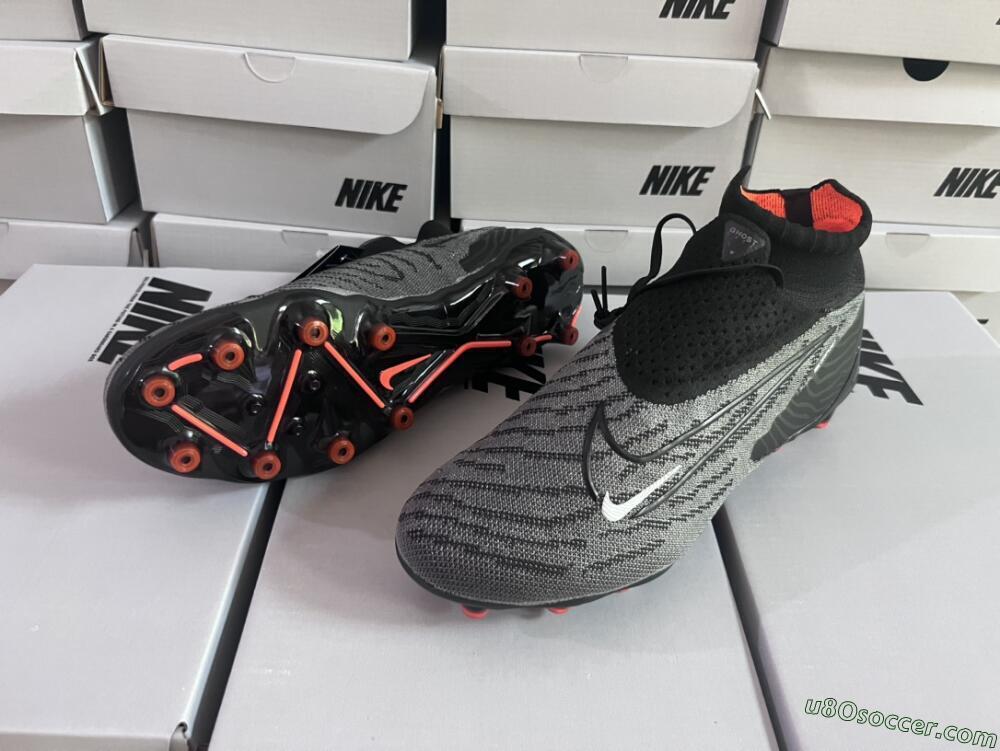 Nike Phantom GX Elite DF AG Artificial Grass Soccer Cleats - Black/Grey/White