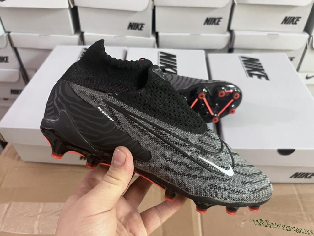 Nike Phantom GX Elite DF AG Artificial Grass Soccer Cleats - Black/Grey/White