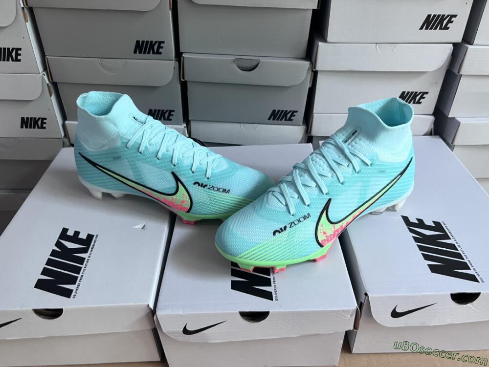 Nike Air Zoom Mercurial Superfly 9 Elite FG Firm Ground Soccer Cleats - Blue/Green/Black