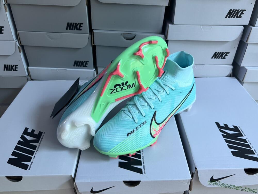 Nike Air Zoom Mercurial Superfly 9 Elite FG Firm Ground Soccer Cleats - Blue/Green/Black