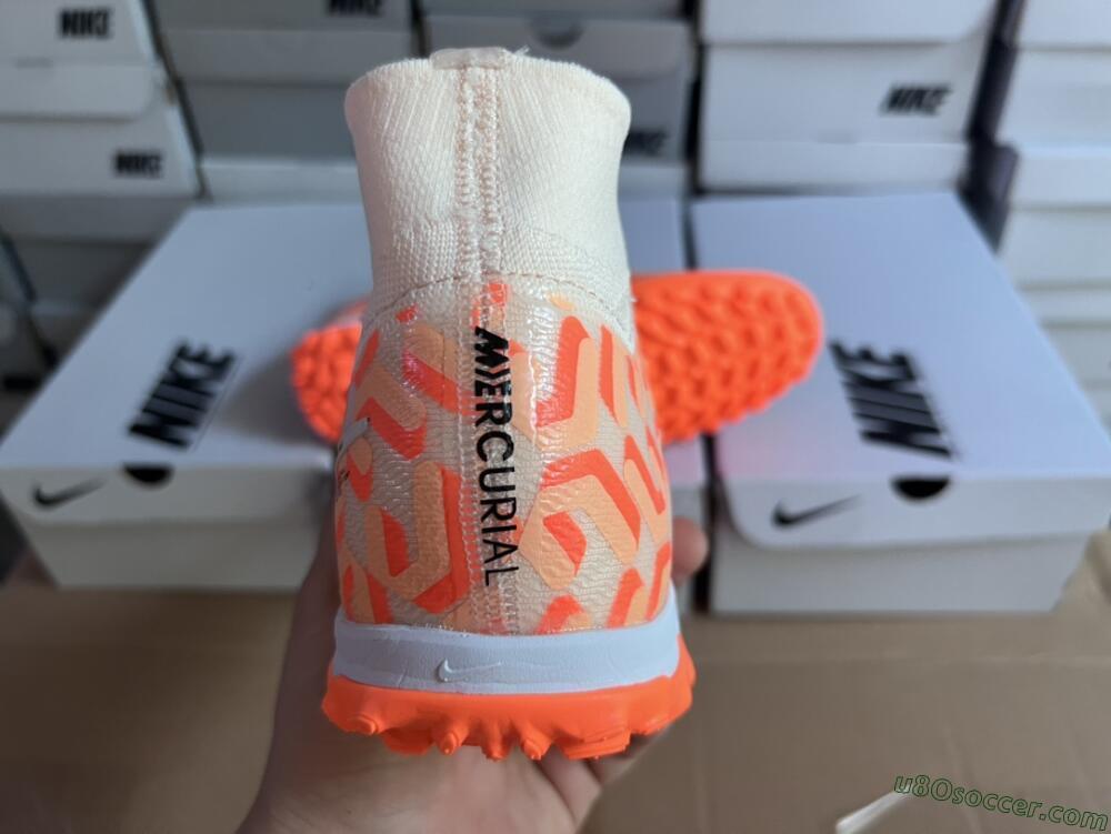 Nike Air Zoom Mercurial Superfly 9 Elite TF Artificial Turf Soccer Shoes - Orange/White/Black