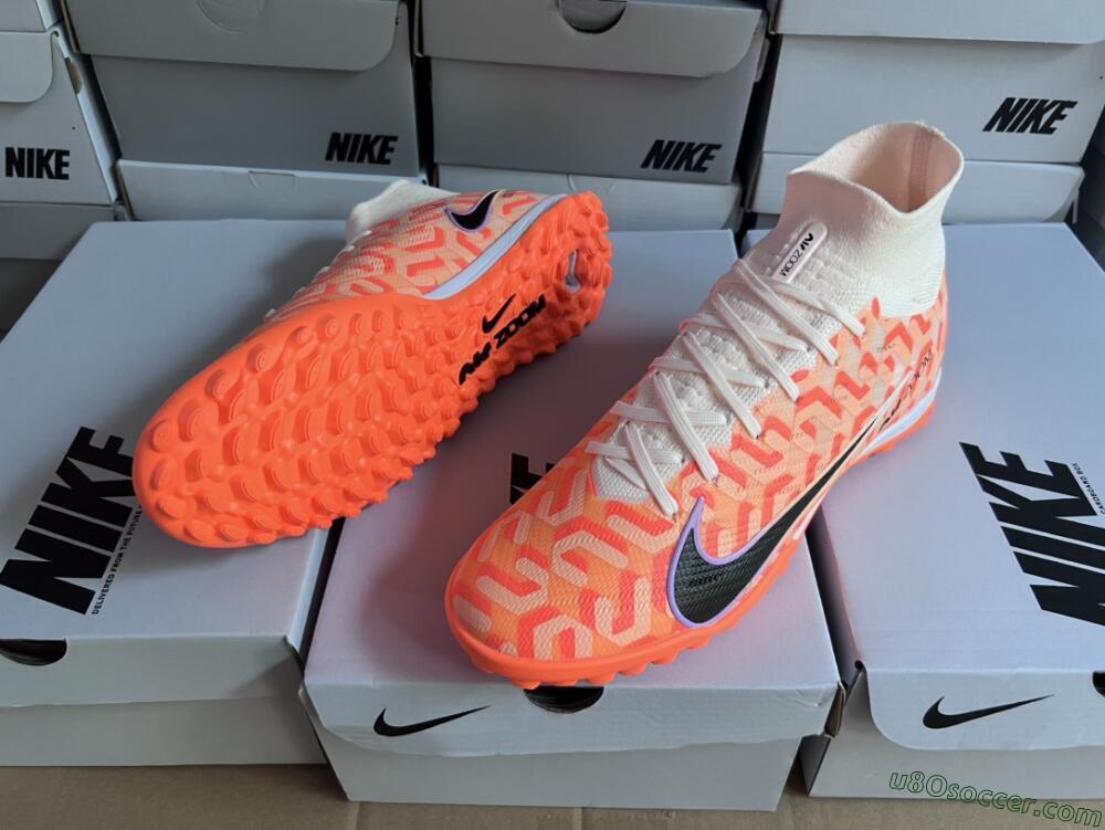 Nike Air Zoom Mercurial Superfly 9 Elite TF Artificial Turf Soccer Shoes - Orange/White/Black