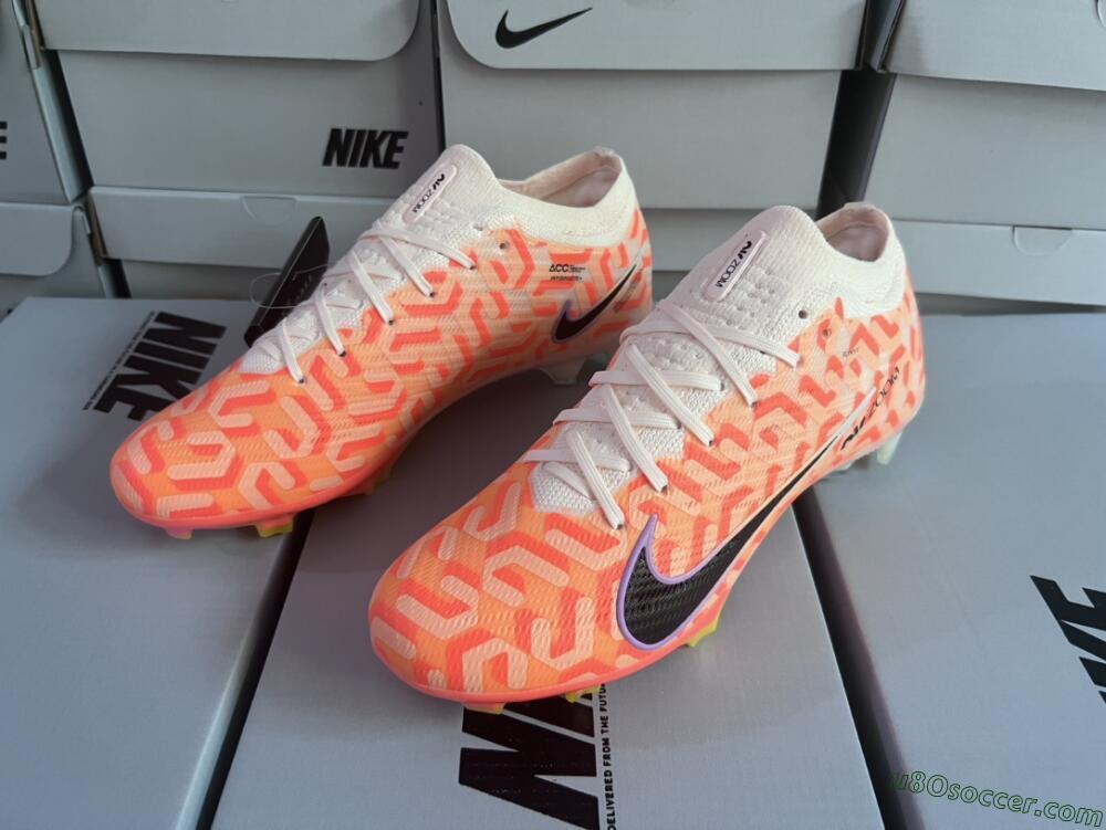 Nike Air Zoom Mercurial Vapor 15 Elite FG Firm Ground Soccer Cleats - White/Orange/Black
