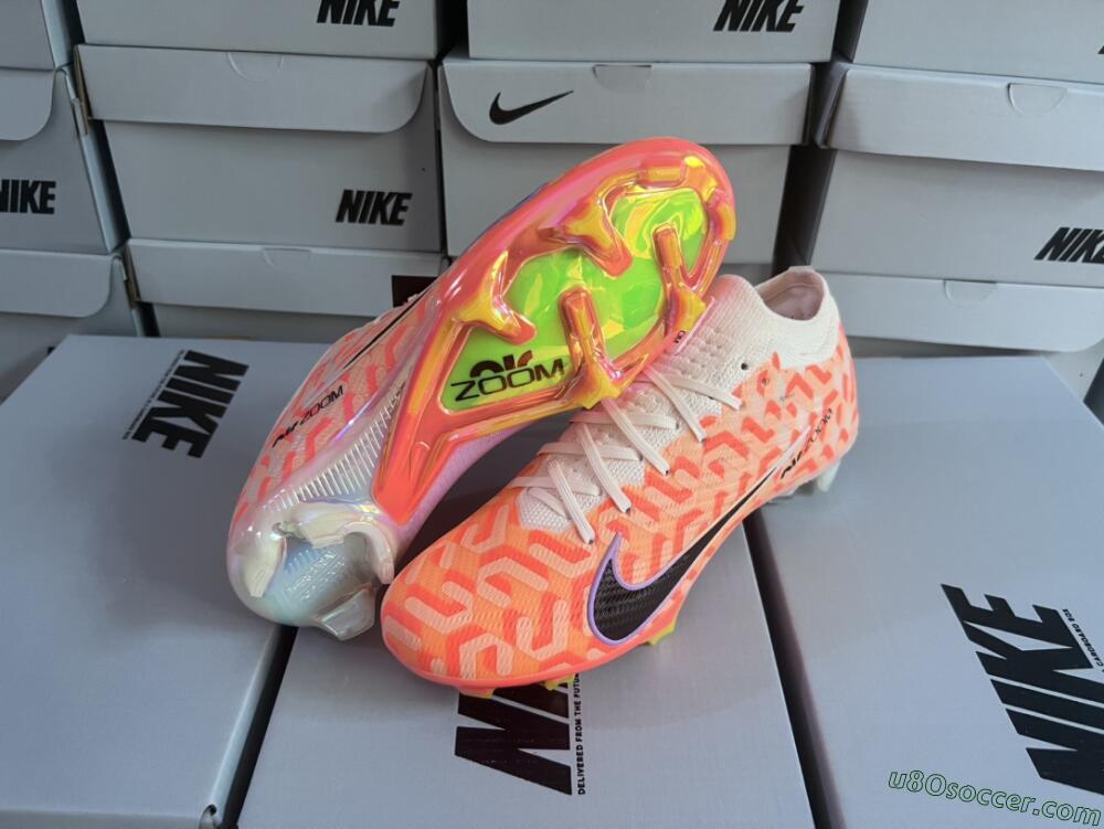 Nike Air Zoom Mercurial Vapor 15 Elite FG Firm Ground Soccer Cleats - White/Orange/Black