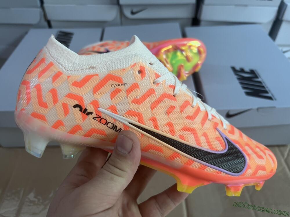 Nike Air Zoom Mercurial Vapor 15 Elite FG Firm Ground Soccer Cleats - White/Orange/Black