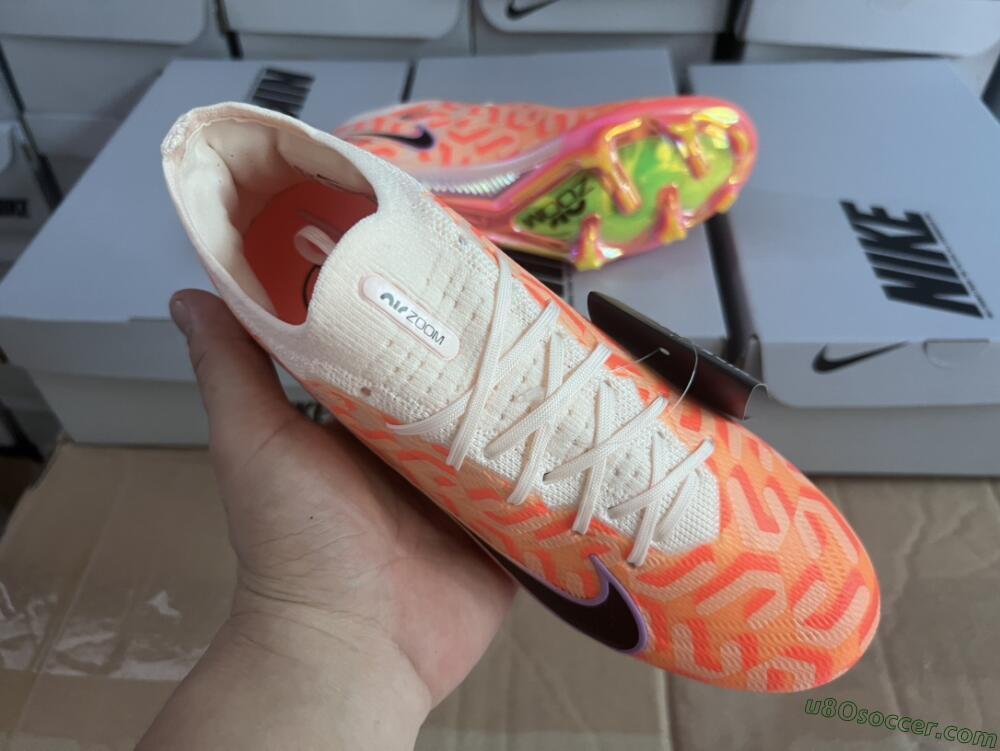 Nike Air Zoom Mercurial Vapor 15 Elite FG Firm Ground Soccer Cleats - White/Orange/Black