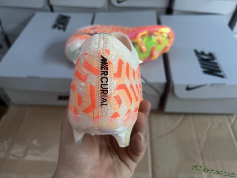 Nike Air Zoom Mercurial Vapor 15 Elite FG Firm Ground Soccer Cleats - White/Orange/Black