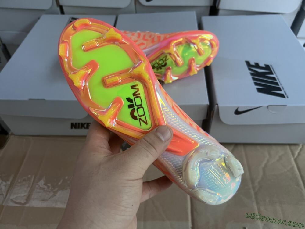 Nike Air Zoom Mercurial Vapor 15 Elite FG Firm Ground Soccer Cleats - White/Orange/Black