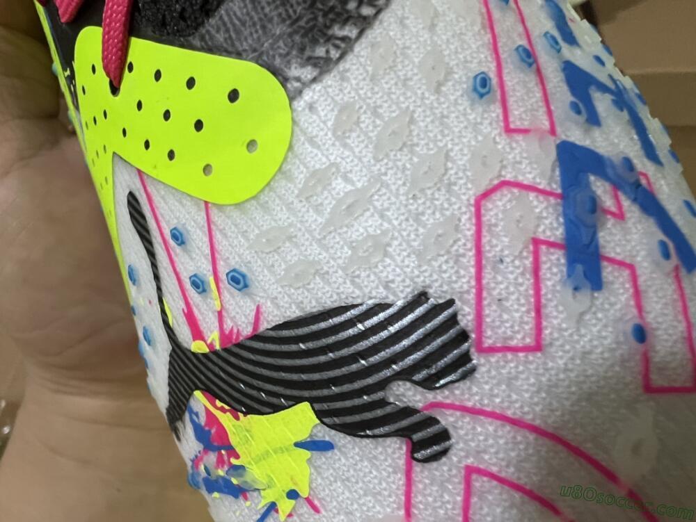 Puma Future X Powercat Tokyo Match FG Firm Ground Soccer Cleats - White/Black/Green/Pink