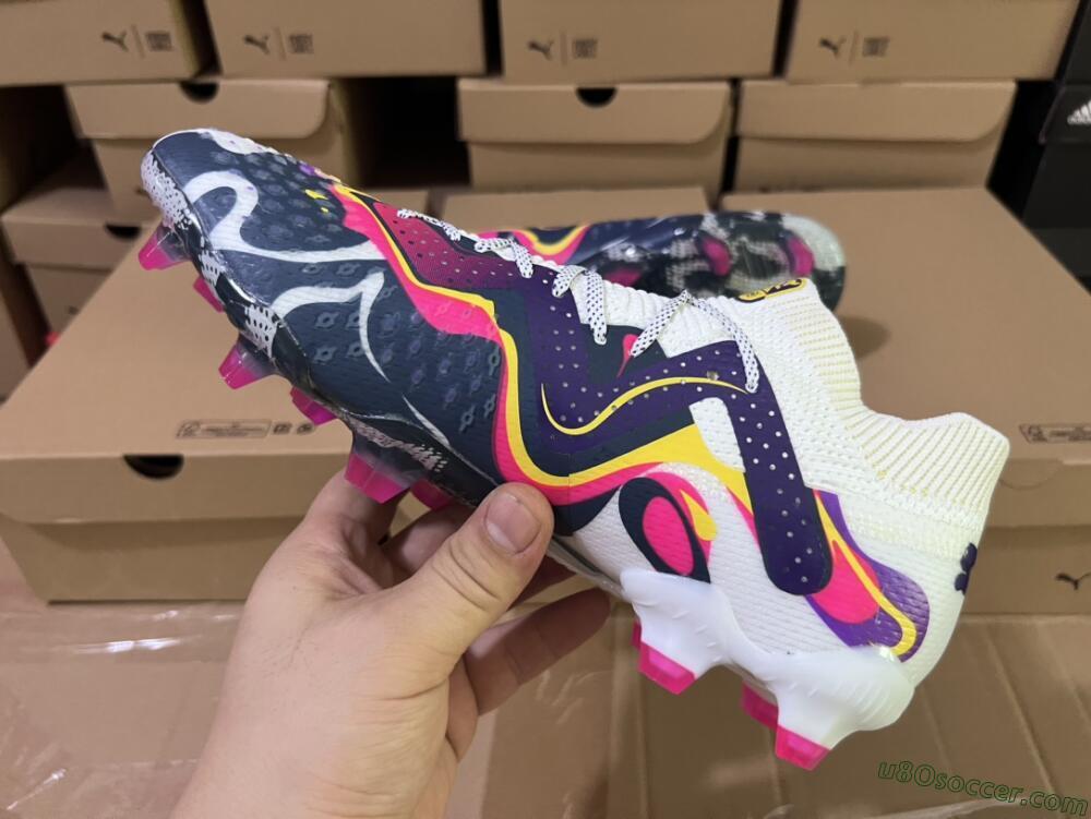Puma Future Ultimate FG Firm Ground Soccer Cleats - White/Rainbow