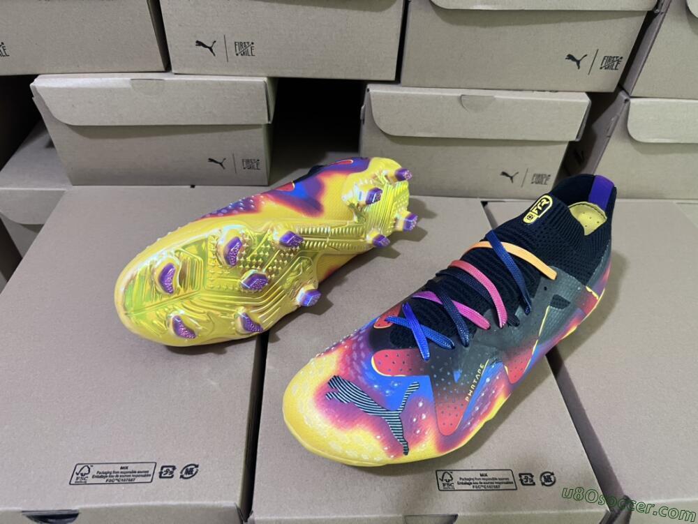 Puma Future Ultimate FG Firm Ground Soccer Cleats - Black/Purple/Yellow
