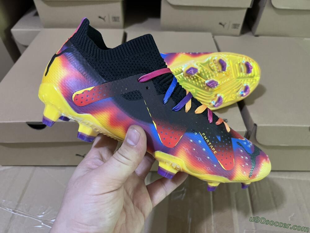 Puma Future Ultimate FG Firm Ground Soccer Cleats - Black/Purple/Yellow