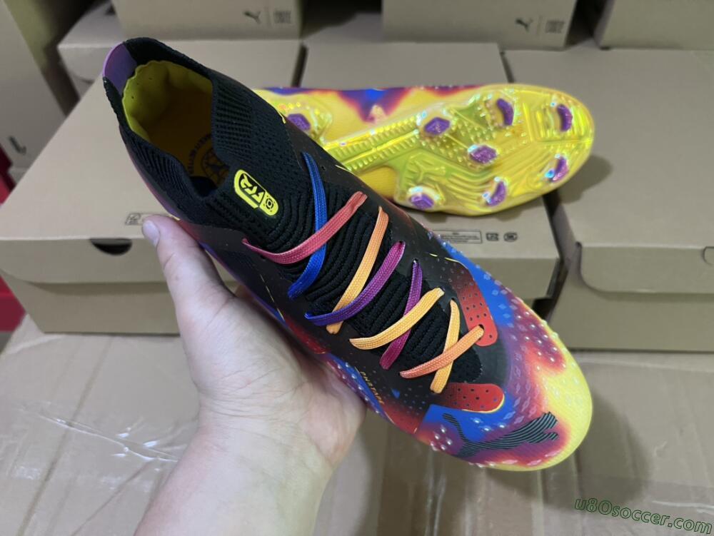 Puma Future Ultimate FG Firm Ground Soccer Cleats - Black/Purple/Yellow