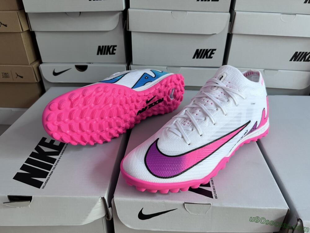 Nike Mercurial Vapor 15 Elite TF Artificial Turf Soccer Shoes - White/Pink