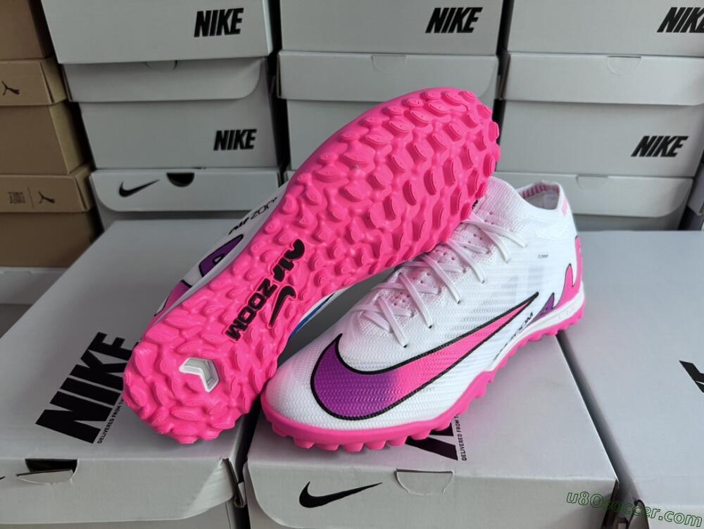Nike Mercurial Vapor 15 Elite TF Artificial Turf Soccer Shoes - White/Pink