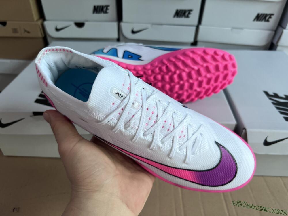 Nike Mercurial Vapor 15 Elite TF Artificial Turf Soccer Shoes - White/Pink