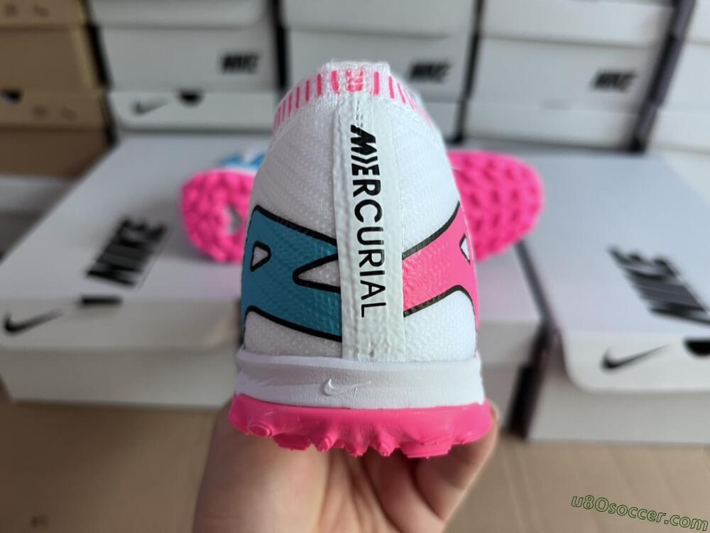 Nike Mercurial Vapor 15 Elite TF Artificial Turf Soccer Shoes - White/Pink