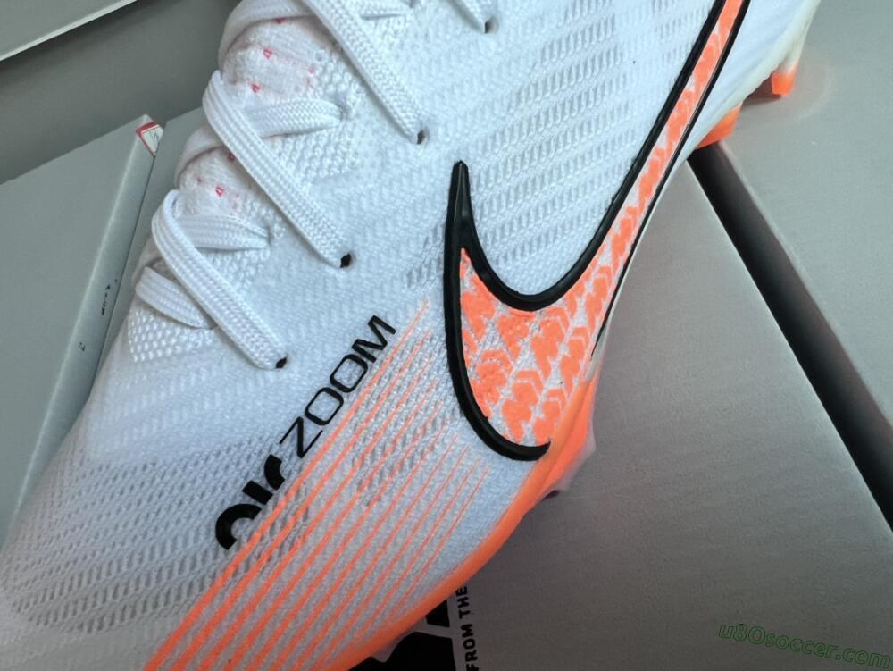 Nike Air Zoom Mercurial Superfly 9 Elite FG Firm Ground Soccer Cleats - White/Orange/Black