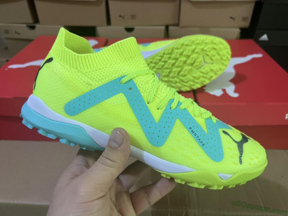 Puma Future X Powercat Tokyo Match TF Artificial Turf Soccer Shoes - Green/Blue/Black