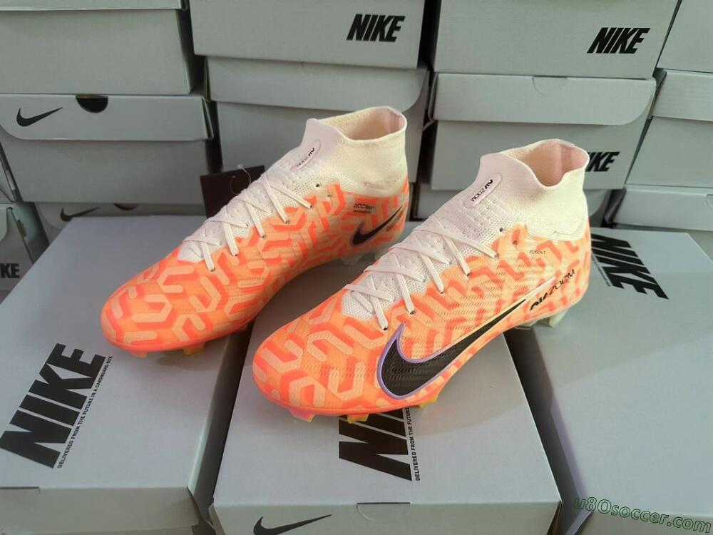 Nike Air Zoom Mercurial Superfly 9 Academy FG Firm Ground Soccer Cleats - Orange/Black/Purple