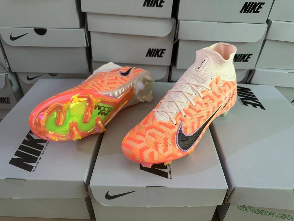 Nike Air Zoom Mercurial Superfly 9 Academy FG Firm Ground Soccer Cleats - Orange/Black/Purple