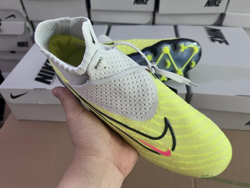 Nike Phantom GX Elite FG Firm Ground Soccer Cleats - Grey/Green/Pink