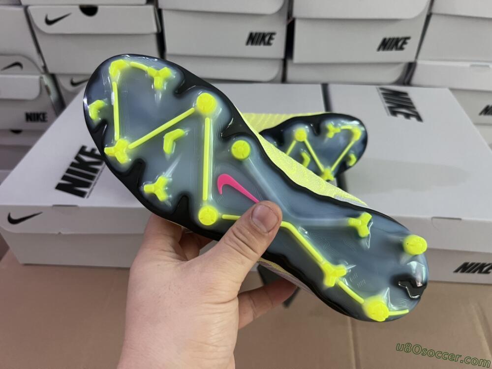Nike Phantom GX Elite FG Firm Ground Soccer Cleats - Grey/Green/Pink